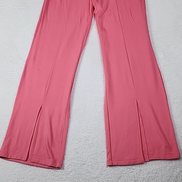 Talulah Super Soft Pink Split Hem Wide Leg Sweatpants With Pockets - Picture 4 of 14